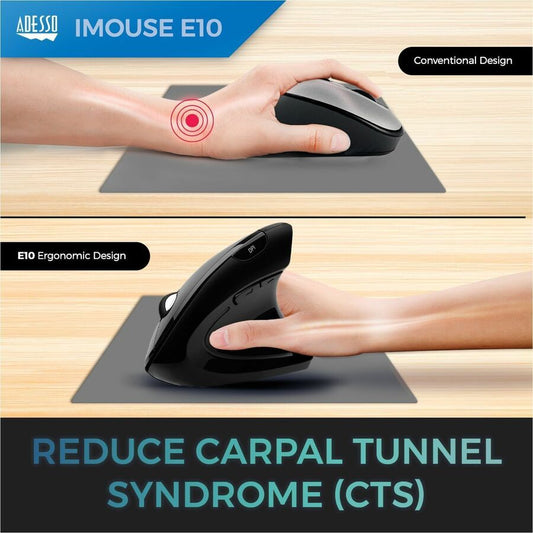 Adesso 2.4 GHz Wireless Vertical Ergonomic Mouse