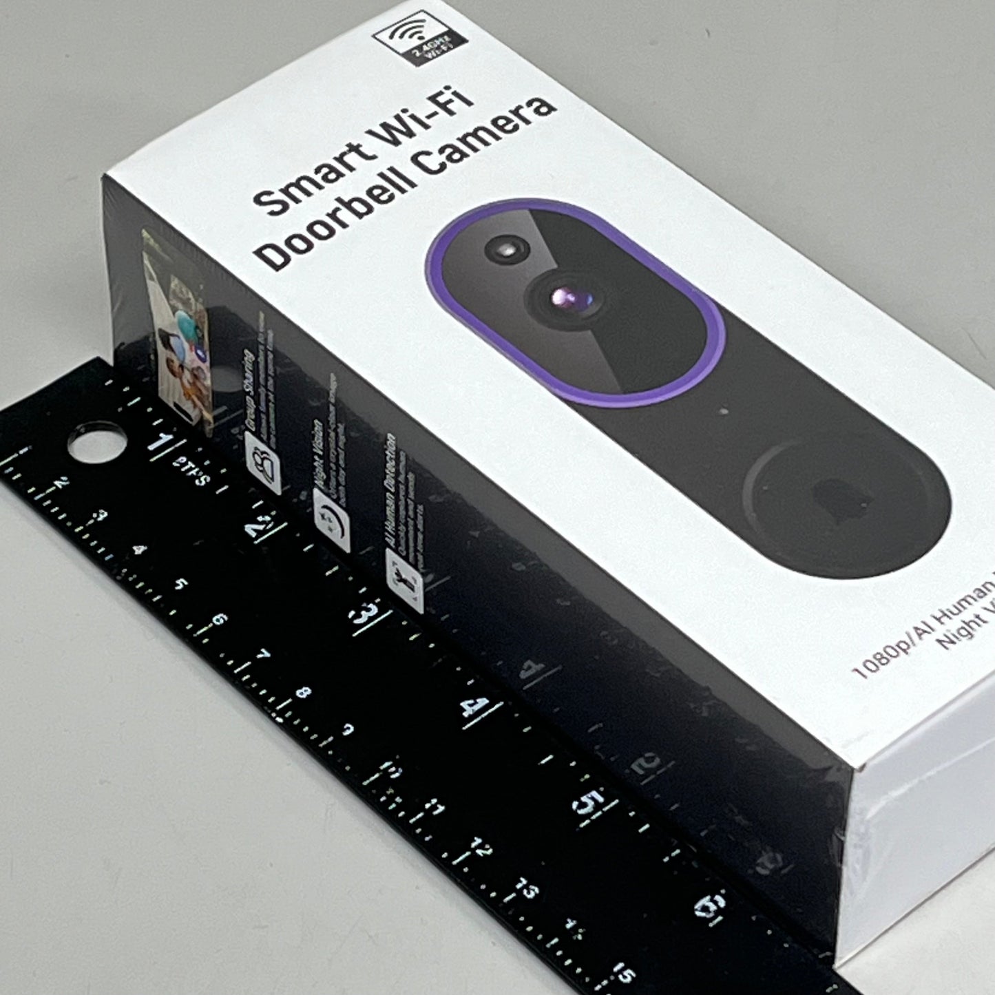 SHENZHEN PUGE ELECTRONICS Wireless Smart 2.4 GHz Wi-Fi Doorbell Camera P50 Black