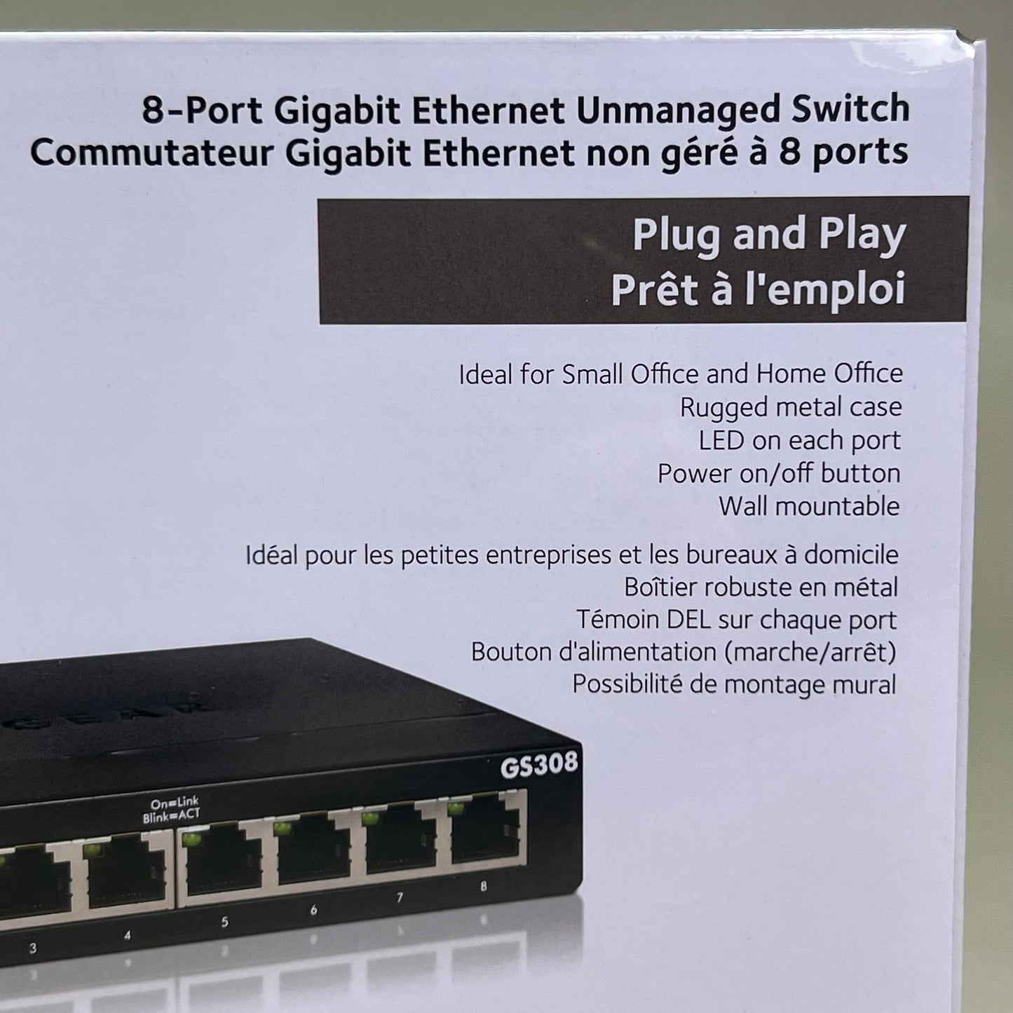 NETGEAR 8-Port Gigabit Ethernet Unmanaged Switch GS308-300PAS Plug & Play