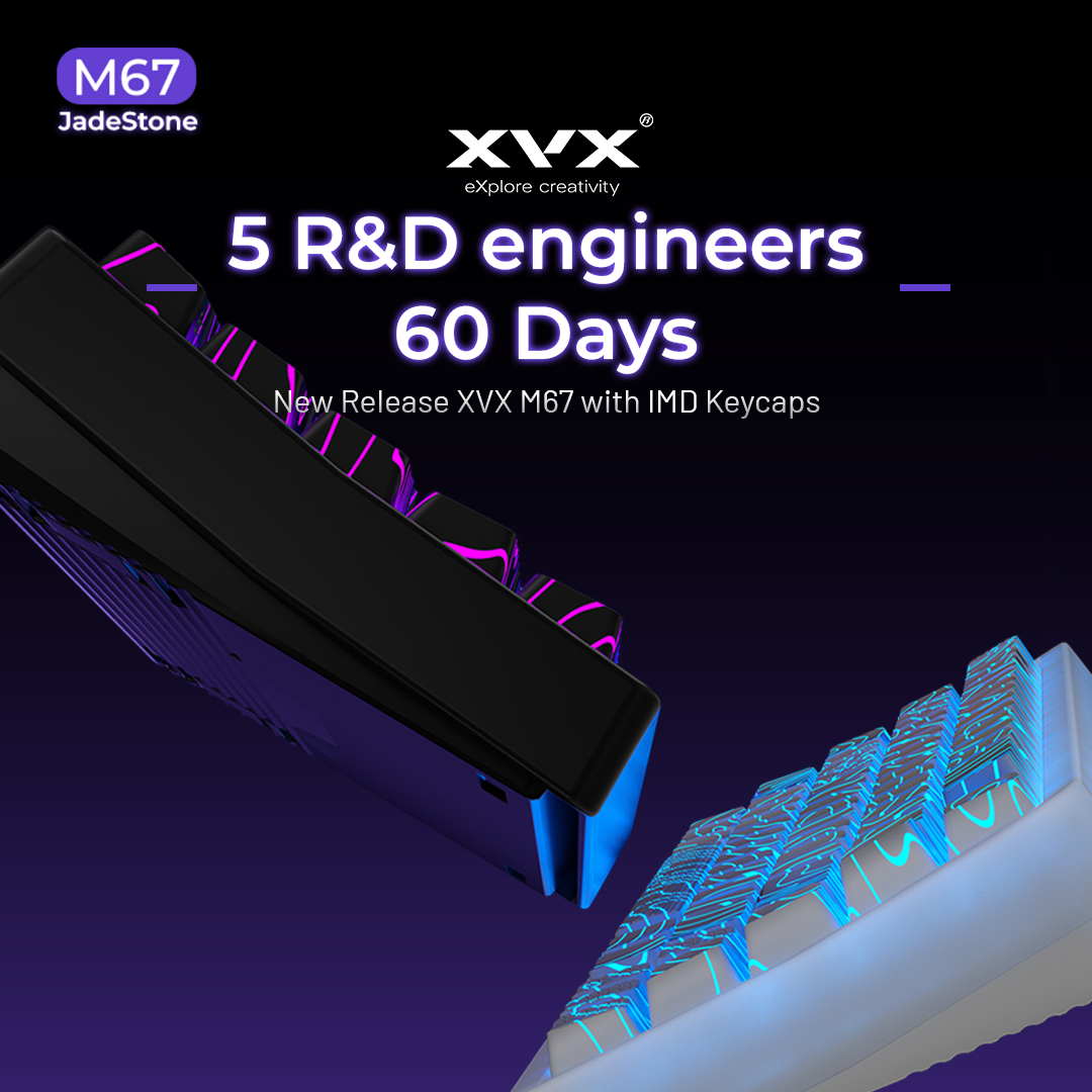 XVX M67 JadeStone Mechanical Keyboard With IMD-Tech Keycaps (Interstellar Black)